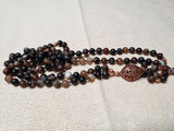 Matte Banded Agate Mala w/Copper Spacers & Guru Bead