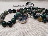 Hand Knotted Jasper Collar w/ Silver Plated Embellishments