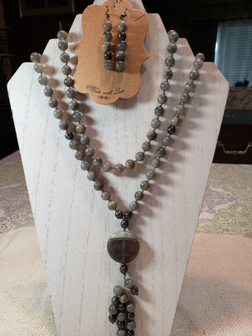 Hand Knotted Labradorite Mala