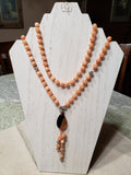 Hand Knotted Calcite (Orange) Mala