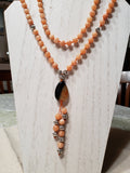Hand Knotted Calcite (Orange) Mala