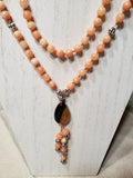 Hand Knotted Calcite (Orange) Mala