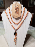 Hand Knotted Calcite (Orange) Mala