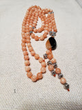 Hand Knotted Calcite (Orange) Mala
