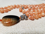 Hand Knotted Calcite (Orange) Mala