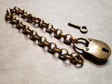Bronze Rolo Chain Anklet Lock & Key
