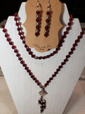 Blood Red Claret Agate Mala