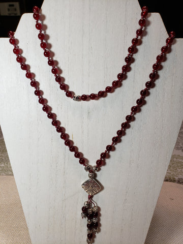 Blood Red Claret Agate Mala