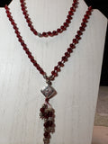 Blood Red Claret Agate Mala
