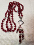 Blood Red Claret Agate Mala