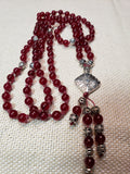 Blood Red Claret Agate Mala