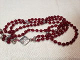Blood Red Claret Agate Mala