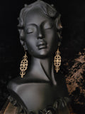 Long Filigree Drop Earrings