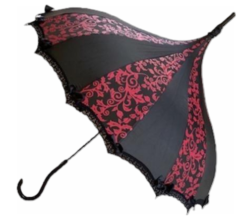 Red Flowers Damask UMBRELLA