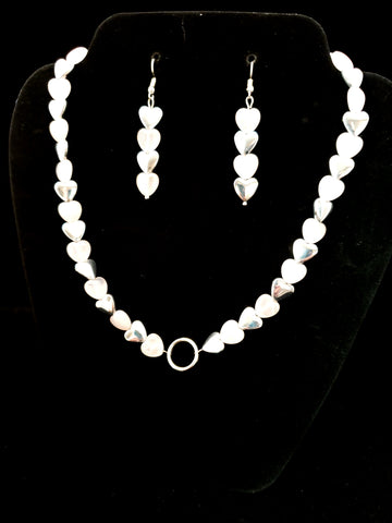 Rose Quartz & Hematite Heart Shaped Collar