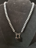 Rondelle Black Hematite Collar w/ Black Square Lock