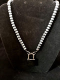 Rondelle Black Hematite Collar w/ Black Square Lock