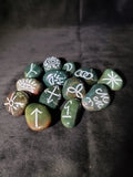 BloodStone Witches Runes - Semi-Precious Witches Rune Set with Velvet Bag - Set of 13 - Runes - Rune Stones - Divination Tools - Wiccan - Pagan - Spiritual Tools