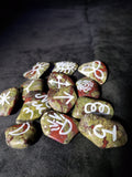 Dragons Blood Witches Runes - Semi-Precious Witches Rune Set with Velvet Bag - Set of 13 - Runes - Rune Stones - Divination Tools - Wiccan - Pagan - Spiritual Tools