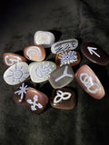 Fiber Optic Witches Runes - Semi-Precious Witches Rune Set with Velvet Bag - Set of 13 - Runes - Rune Stones - Divination Tools - Wiccan - Pagan - Spiritual Tools