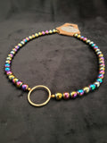 Rainbow Hematite Collar w/ Gold O Ring (8mm)