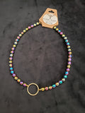 Rainbow Hematite Collar w/ Gold O Ring (8mm)