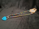 Rainbow Hematite Collar w/ Blue Heart Shaped Lock (8mm)