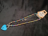 Rainbow Hematite Collar w/ Blue Heart Shaped Lock (8mm)