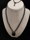 Black Hematite Collar w/Black Bear Lock (6mm)