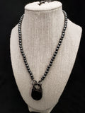 Black Hematite Collar w/Black Bear Lock (6mm)