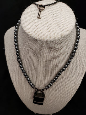 Black Hematite Collar w/Black Square Lock (6mm)