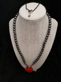 Black Hematite Collar w/Red Heart Lock (8mm)