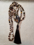 Hand Knotted Zebra Stone Jasper Mala