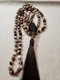 Hand Knotted Zebra Stone Jasper Mala