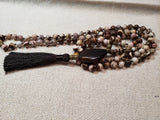 Hand Knotted Zebra Stone Jasper Mala