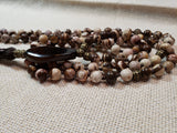 Hand Knotted Zebra Stone Jasper Mala