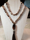 Hand Knotted Zebra Stone Jasper Mala