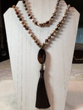 Hand Knotted Zebra Stone Jasper Mala