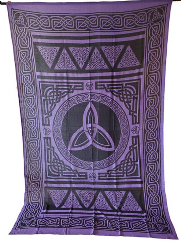 Ancient Triquetra Tapestry 72x108" Purple/Black