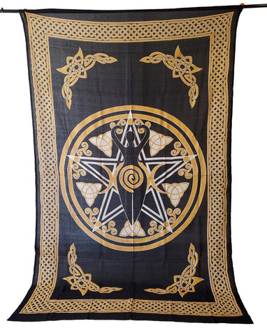 Goddess of Earth Tapestry 72x018 Beige/black