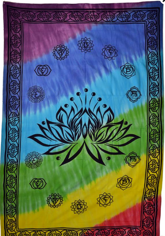 Lotus Chakra - 72x108" Tie Dye/Black