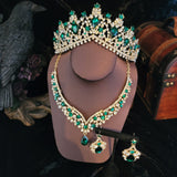 Medieval (Green) Queen Crystal Crown Set