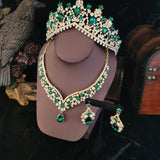 Medieval (Green) Queen Crystal Crown Set