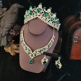 Medieval (Green) Queen Crystal Crown Set