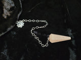 Peach Moonstone Gemstone Pendulum with Chain