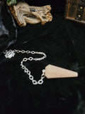 Peach Moonstone Gemstone Pendulum with Chain