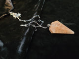 Red Moonstone Gemstone Pendulum with Chain
