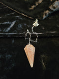 Red Moonstone Gemstone Pendulum with Chain