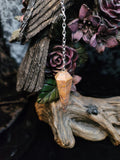 Rhodocrosite Gemstone Pendulum with Chain