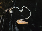 Rhodocrosite Gemstone Pendulum with Chain